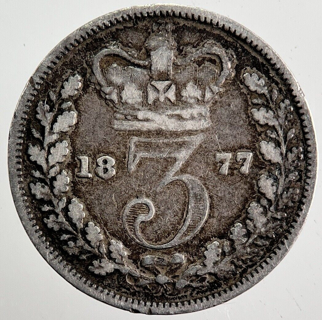 1877 Victoria Threepence Silver Coin | Fine Collectable Grade