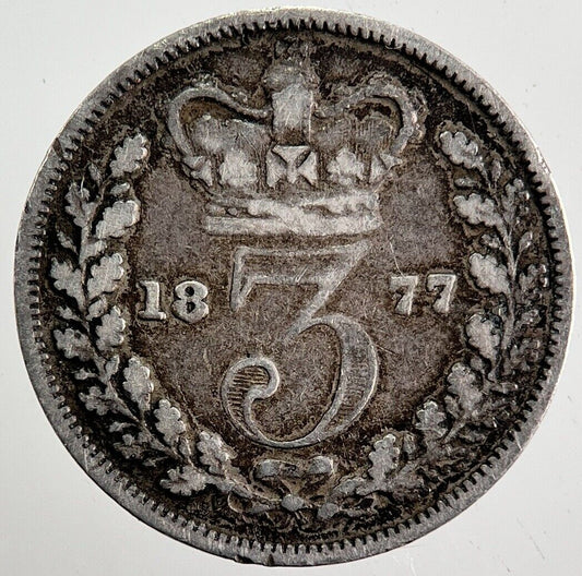 1877 Victoria Threepence Silver Coin | Fine Collectable Grade