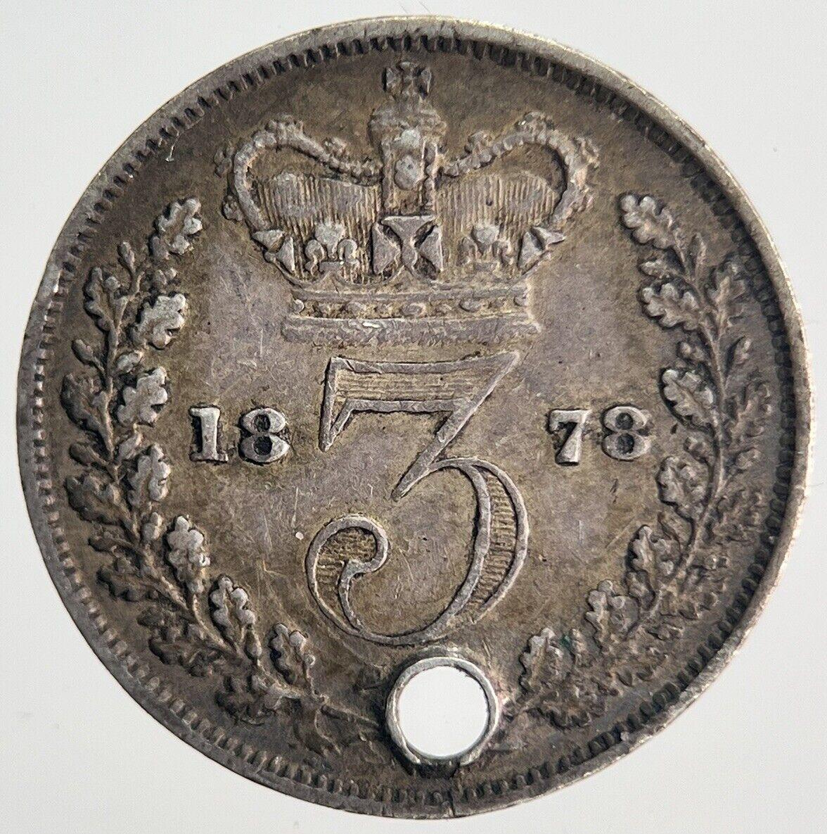 1878 Victoria Threepence | British Silver Coin | Fine Collectable Grade | a898