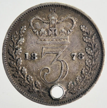 1878 Victoria Threepence | British Silver Coin | Fine Collectable Grade | a898