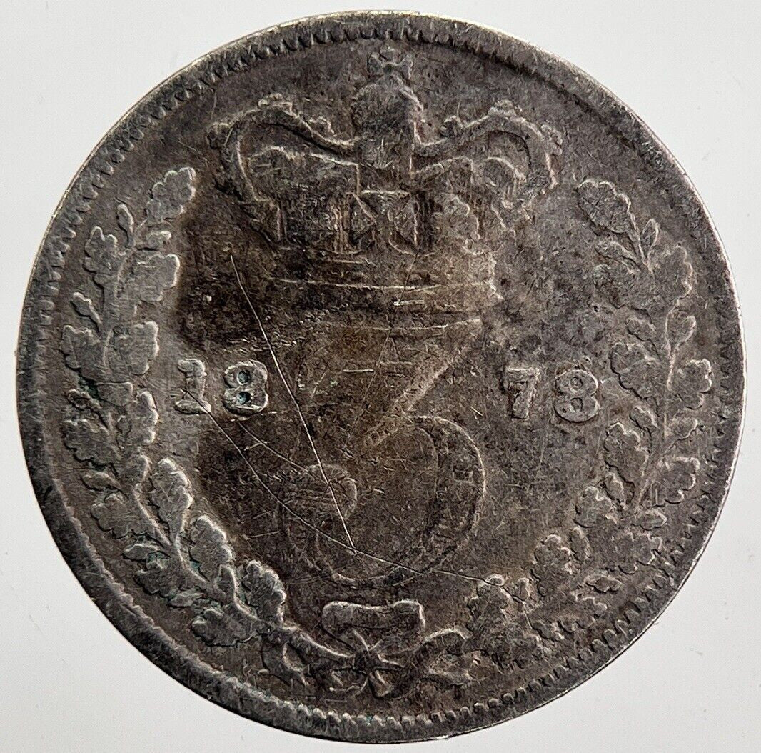 1878 Victoria Threepence Silver Coin | Collectable Grade | a6007