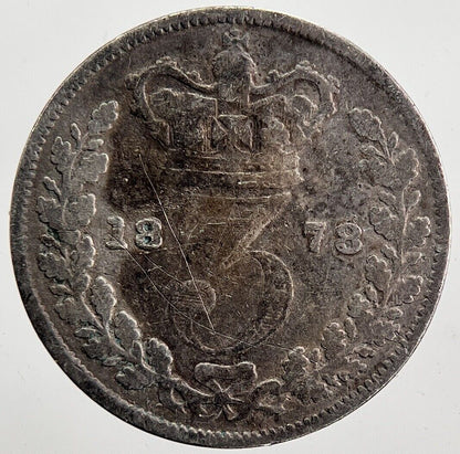 1878 Victoria Threepence Silver Coin | Collectable Grade | a6007