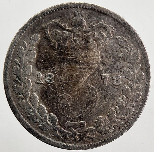 1878 Victoria Threepence Silver Coin | Collectable Grade | a6007