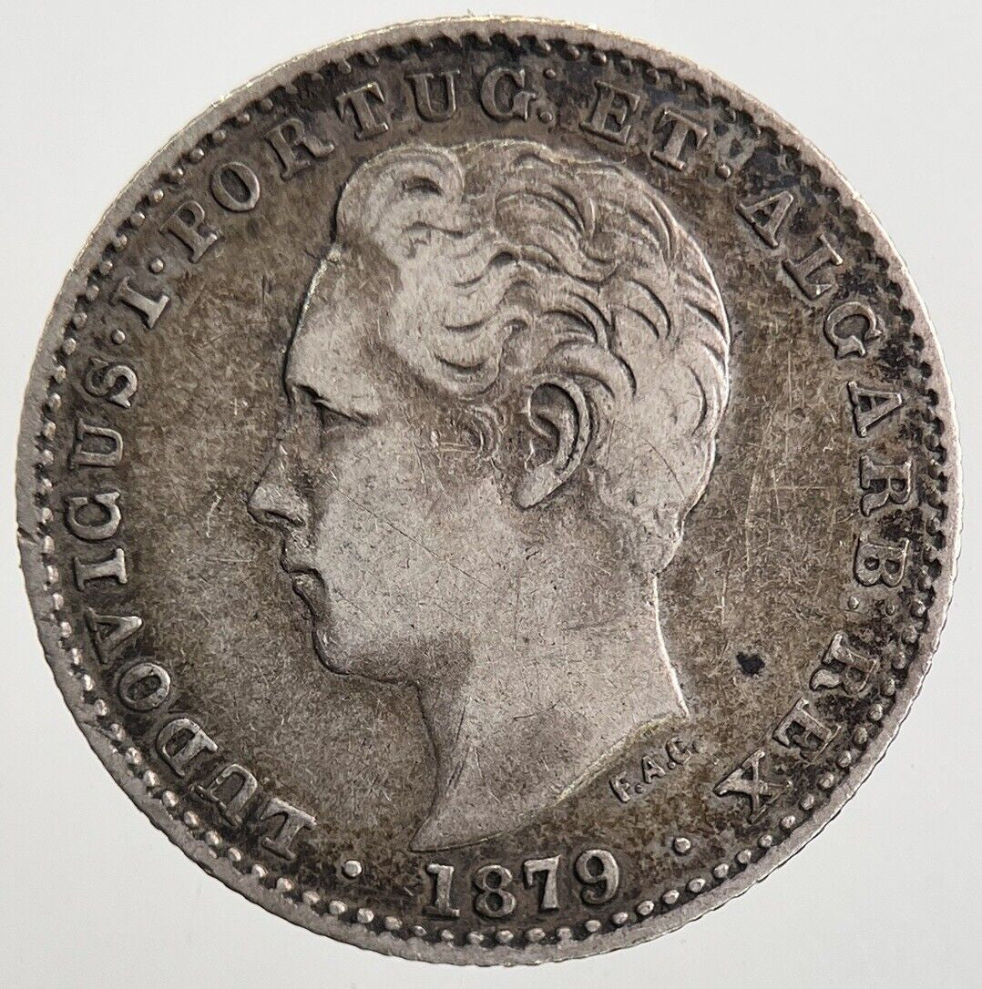 1879 Portu6gal 100 Reis Silver Coin | Very High Grade | a552