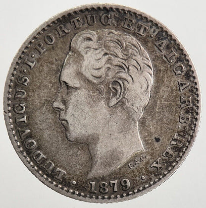 1879 Portu6gal 100 Reis Silver Coin | Very High Grade | a552