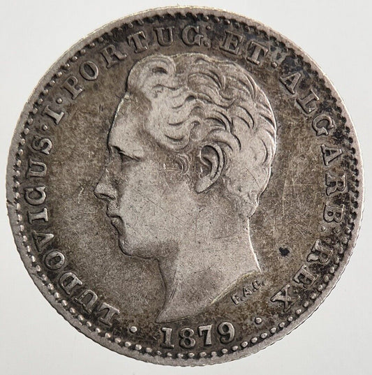 1879 Portu6gal 100 Reis Silver Coin | Very High Grade | a552