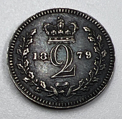 1879 Maundy Victoria Two-Pence | British Silver Coin | Very High Grade | a1285