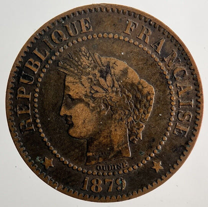 1879 France 2 Centimes Coin | Fine Collectable Grade