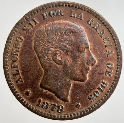 1879 Spain Spain 5 Cinc Centimos Coin | Very High Grade | a8899