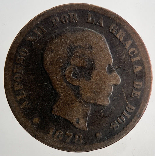 1878 Spain Cinco 5 Centimos Coin | Collectable Grade | a6657