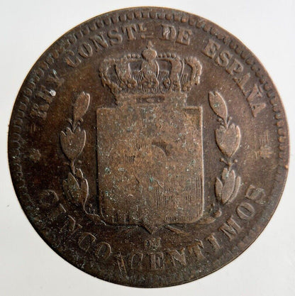 1879 Spain 5 Centimos Coin | Collectable Grade
