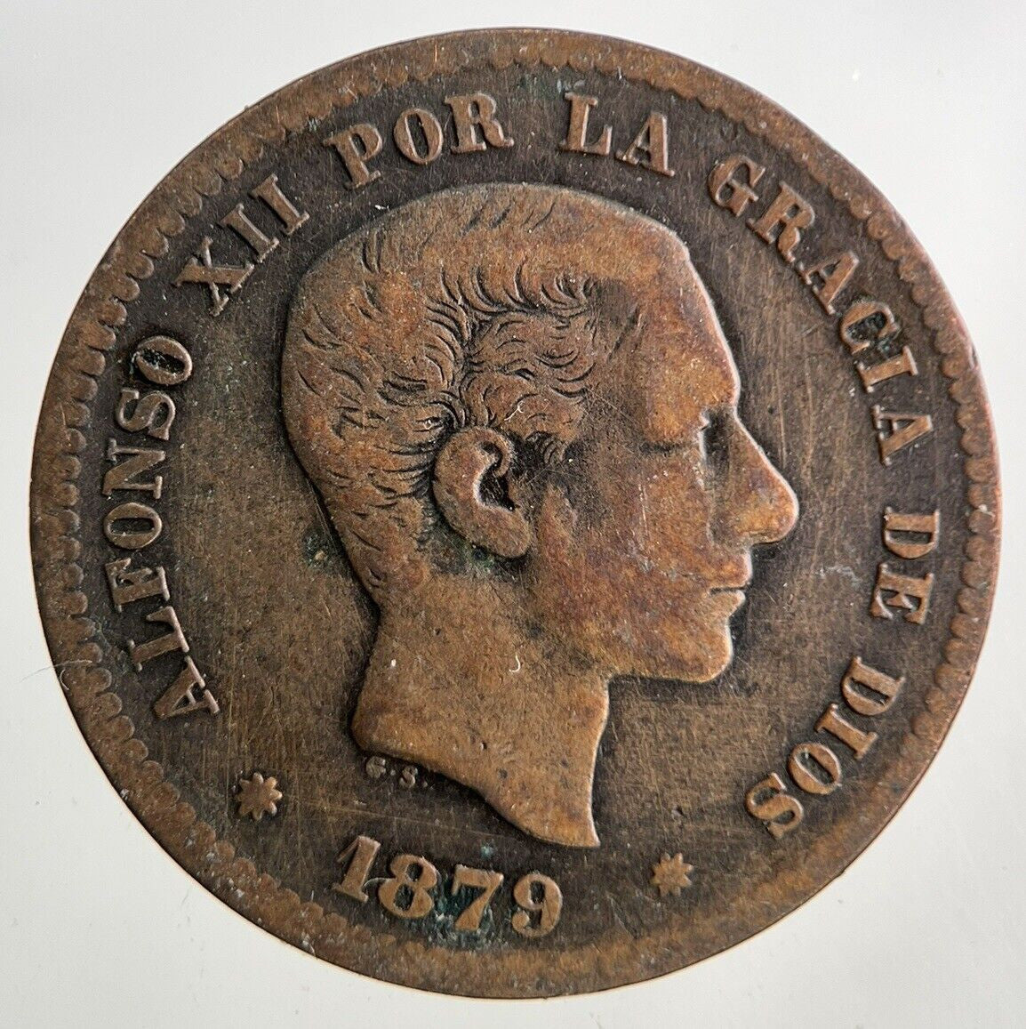 1879 Spain Cinco 5 Centimos Coin | Collectable Grade