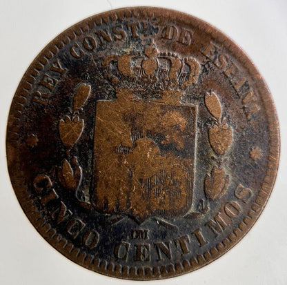 1879 Spain 5 Centimos Coin | Collectable Grade