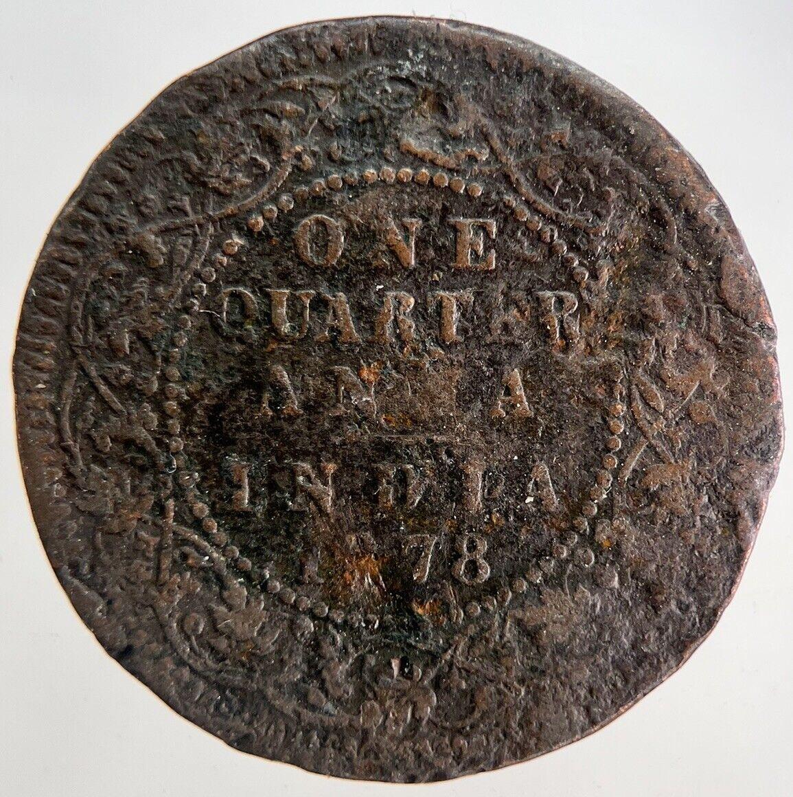 1878 India 1/4 Quarter Anna Coin | Collectable Grade