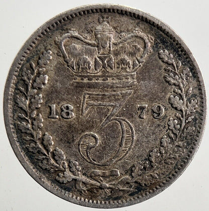 1879 Victoria Threepence Silver Coin | Fine Collectable Grade | a5401