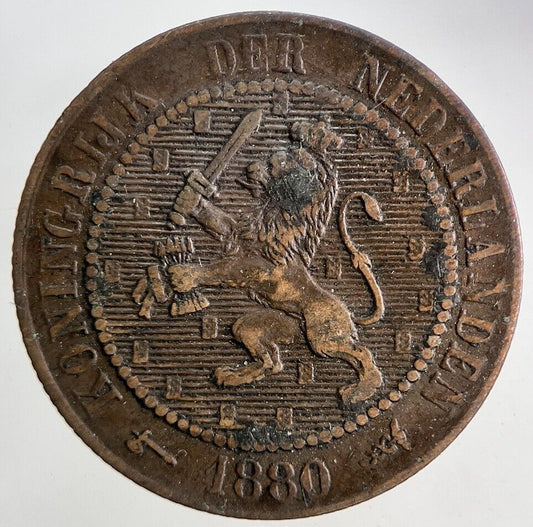 1880 Netherlands 2 1/2 Cent Coin | Fine Collectable Grade