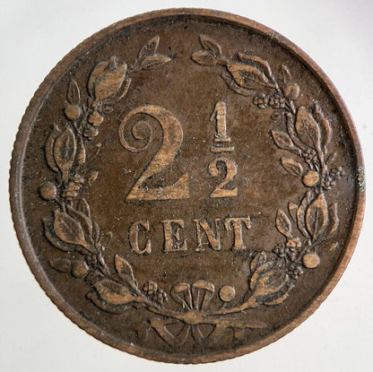 1880 Netherlands 2 1/2 Cent Coin | Fine Collectable Grade