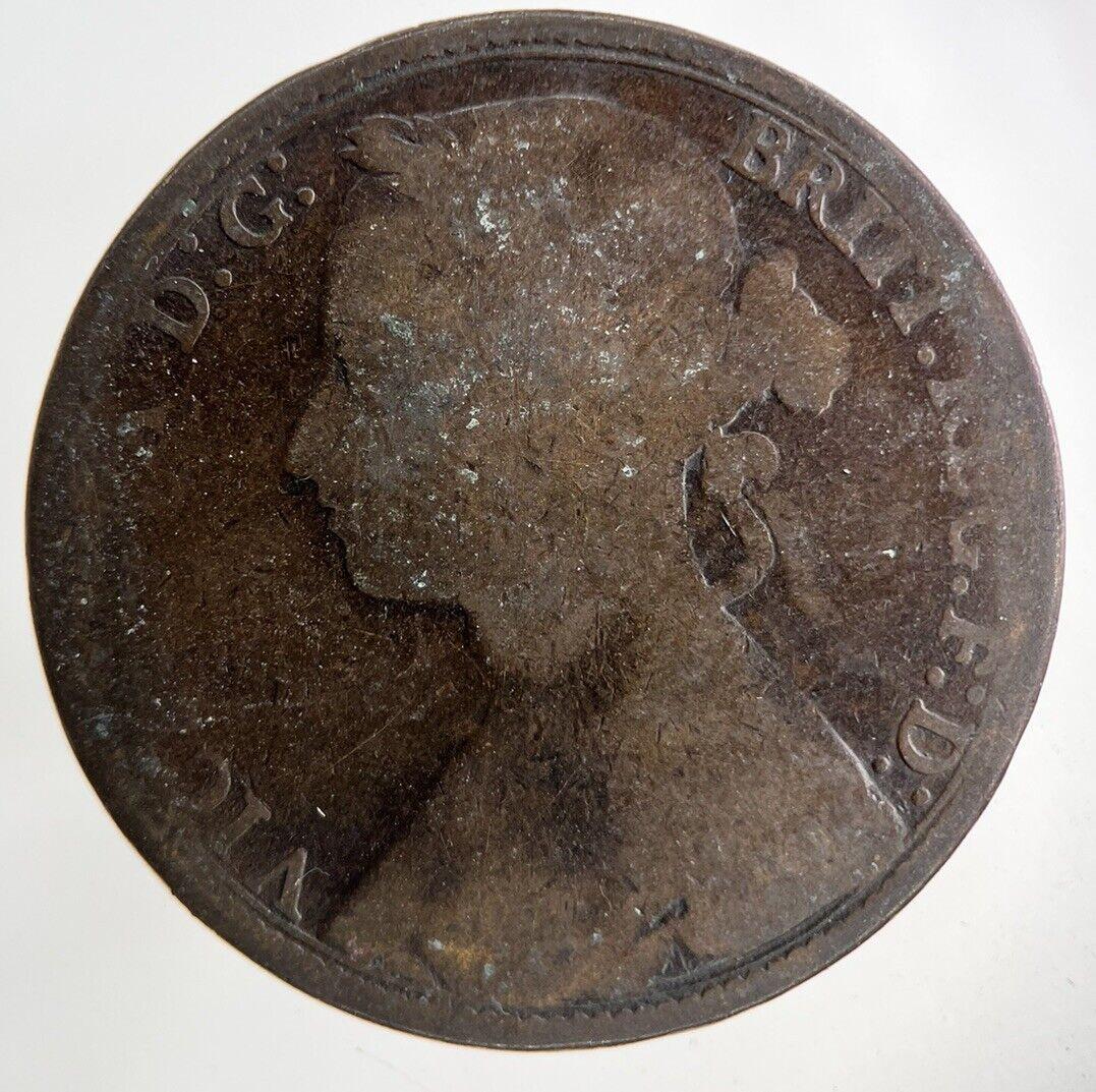 1880 Victoria One Penny Coin | Fair Grade