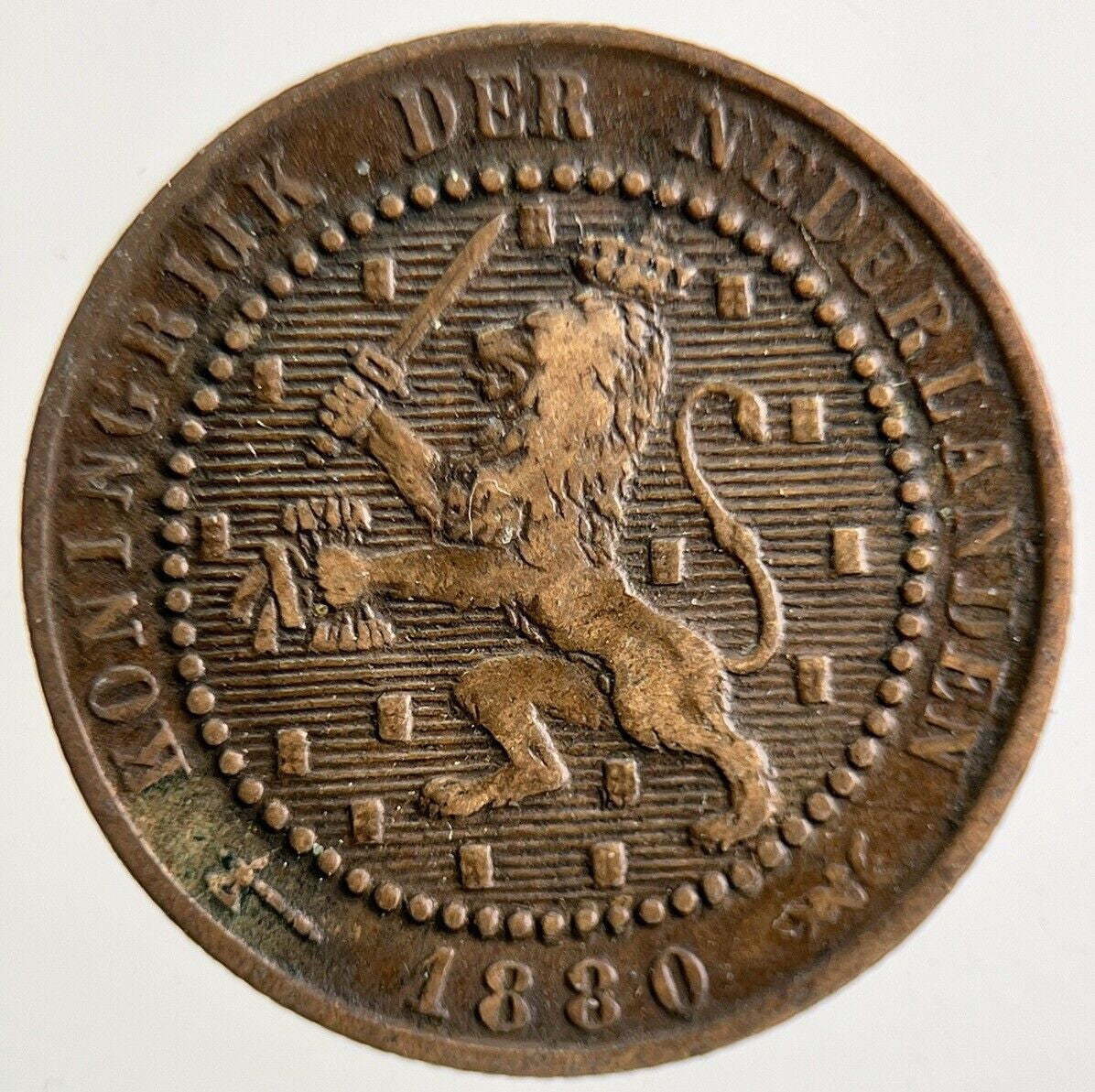 1880 Netherlands 1 Cent Coin | Fine Collectable Grade