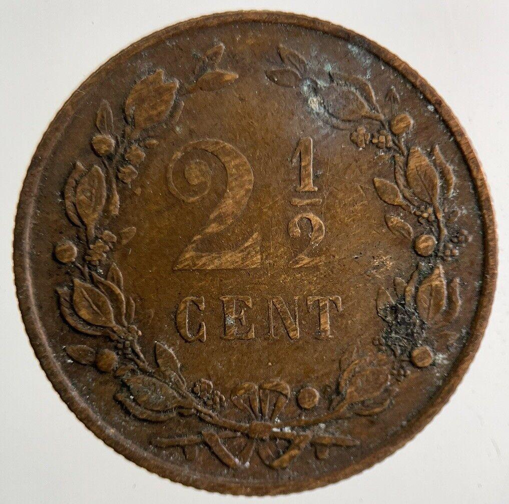 1880 Netherlands 2 1/2 Cent Coin | Fine Collectable Grade