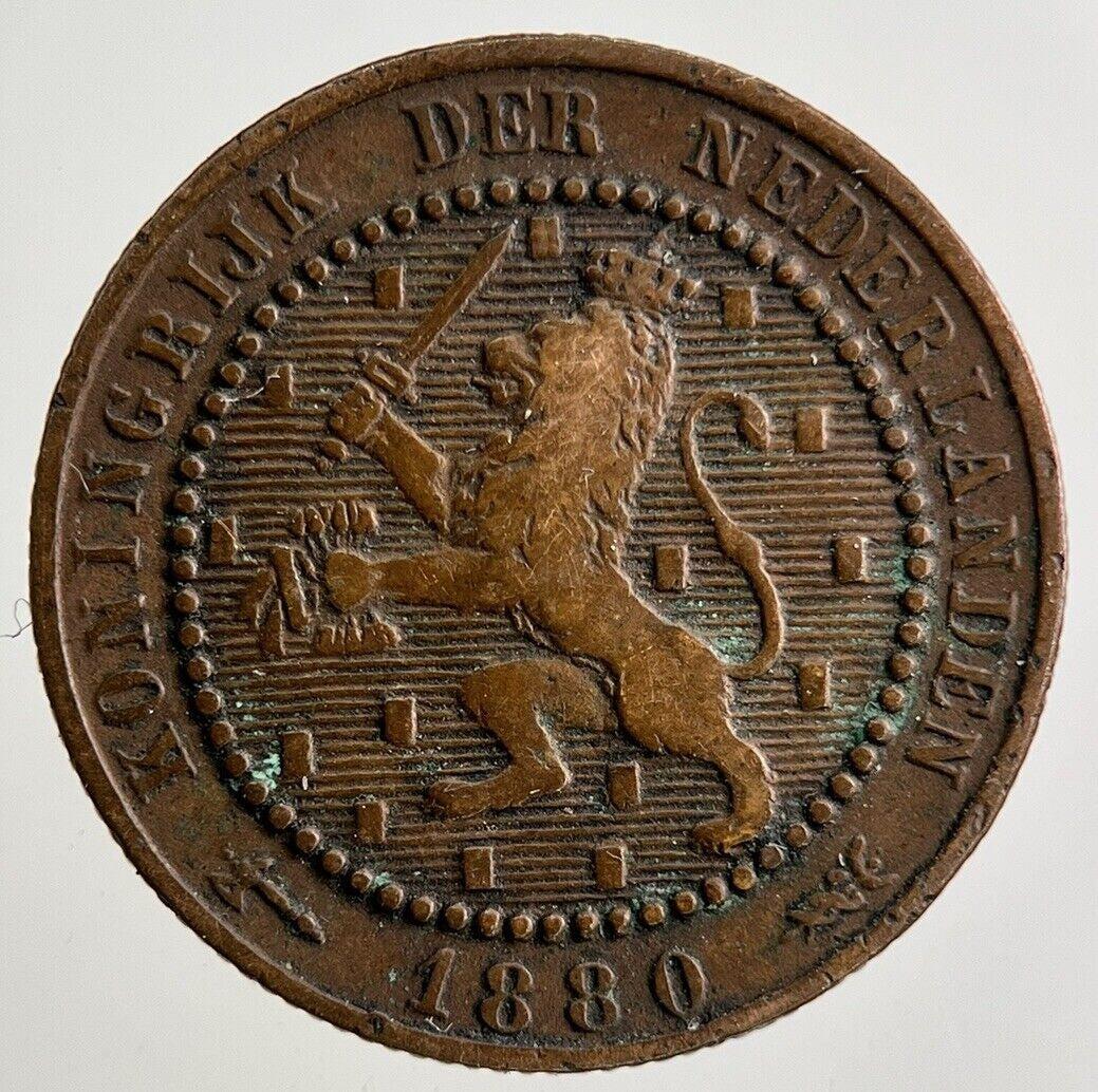 1880 Netherlands 1 Cent Coin | Fine Collectable Grade