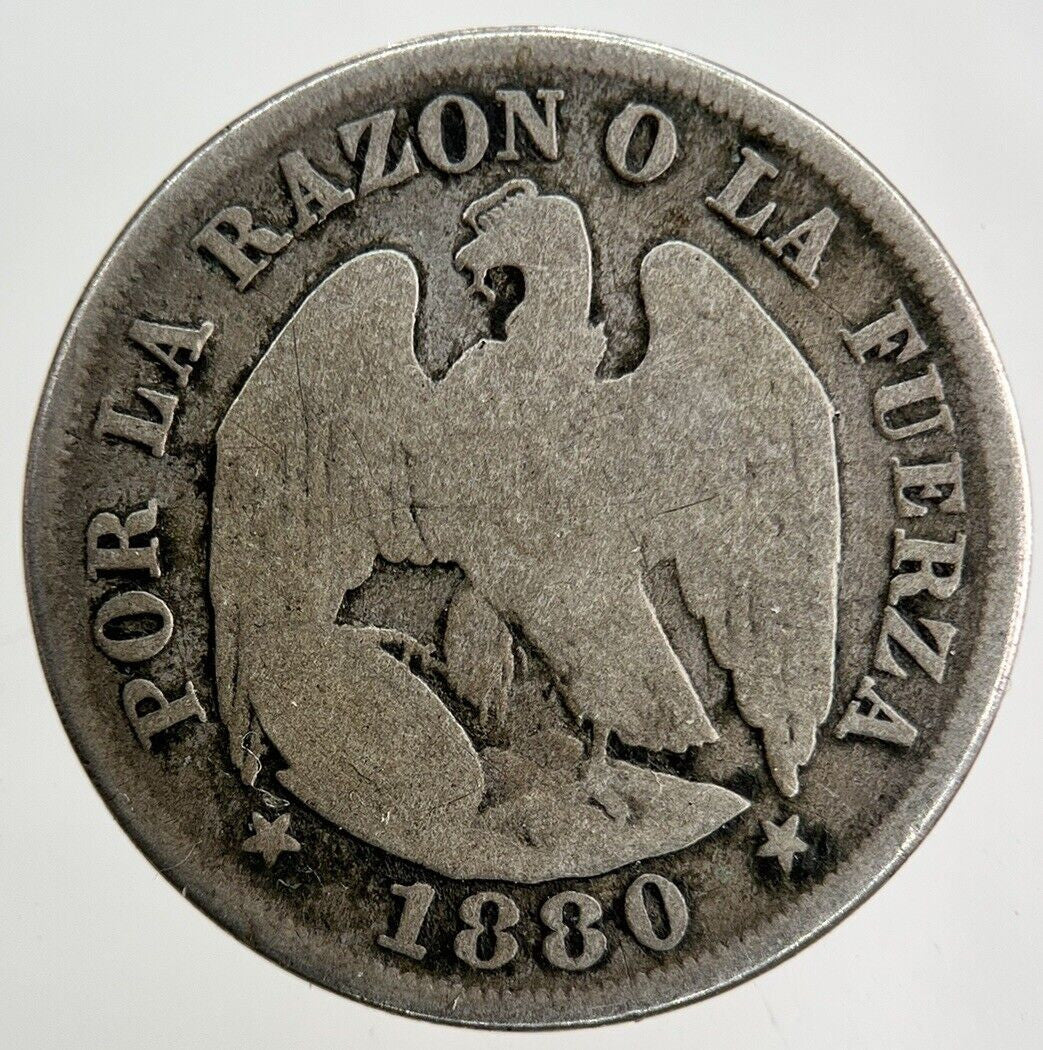 1880 Chile 20 Cents Silver Coin | Collectable Grade