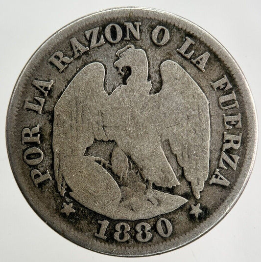 1880 Chile 20 Cents Silver Coin | Collectable Grade