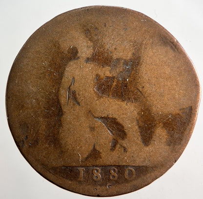 1880 Victoria One Penny Coin | Worn Grade
