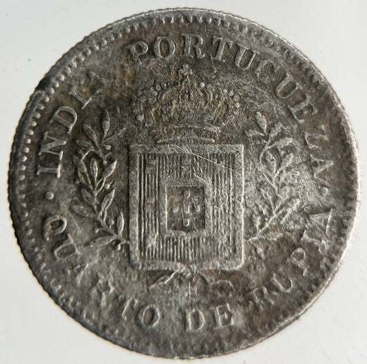 1881 Portugal India Quarto De Rupia Silver Coin | Collectable Grade