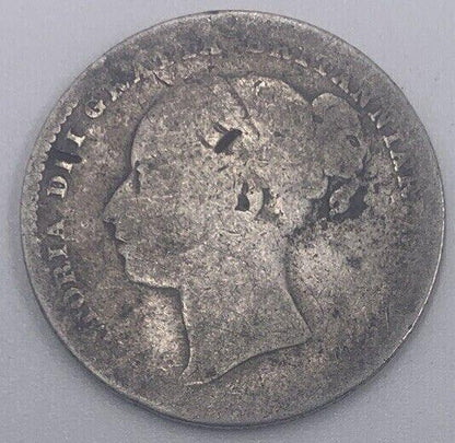 1880 Victoria Shilling | British Silver Coin | Fair Grade | a024