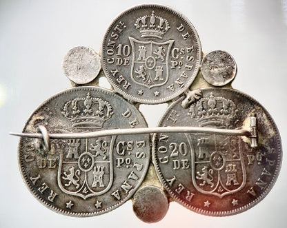 1881 Philippines 20 Centimos Silver Badge Coin Set | Collectable Grade | a3064