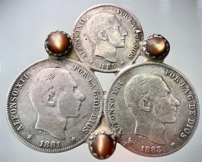 1881 Philippines 20 Centimos Silver Badge Coin Set | Collectable Grade | a3064