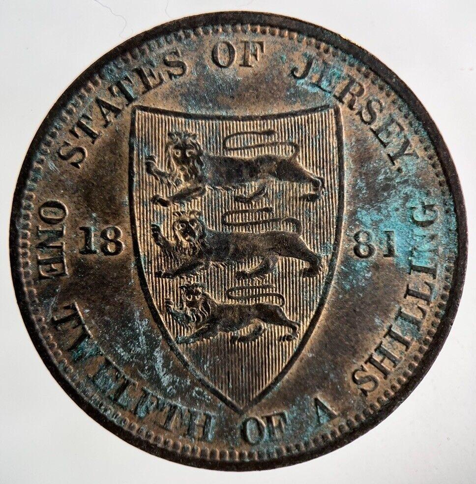 1881 Jersey One Twelfth Of A Shilling 1/12th Coin | Very High Grade
