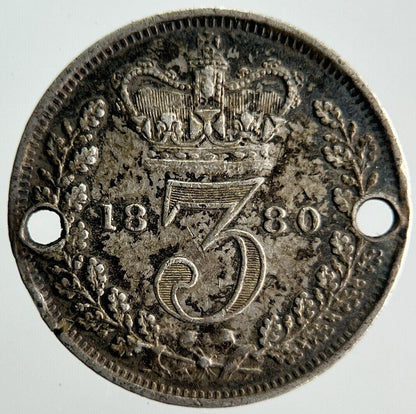 1880 Young Head Victoria Threepence Silver Coin | Very High Grade | a4056