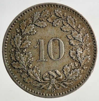 1881 Switzerland Swiss 10 Rappen Coin | Fine Collectable Grade