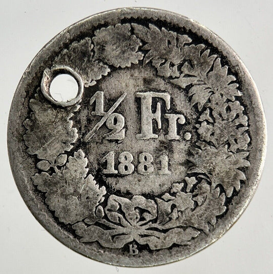 1881 Switzerland Swiss 1/2 Half Franc Silver Coin | Collectable Grade