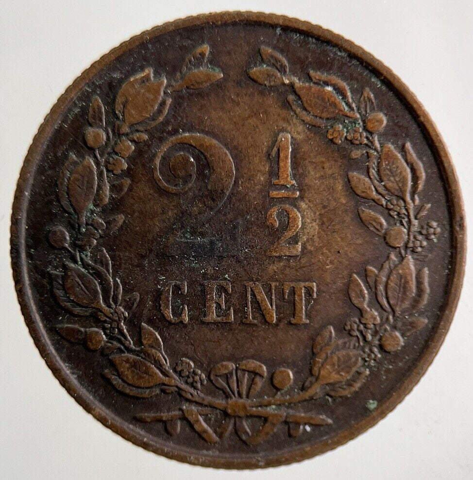 1881 Netherlands 2 1/2 Cent Coin | Fine Collectable Grade