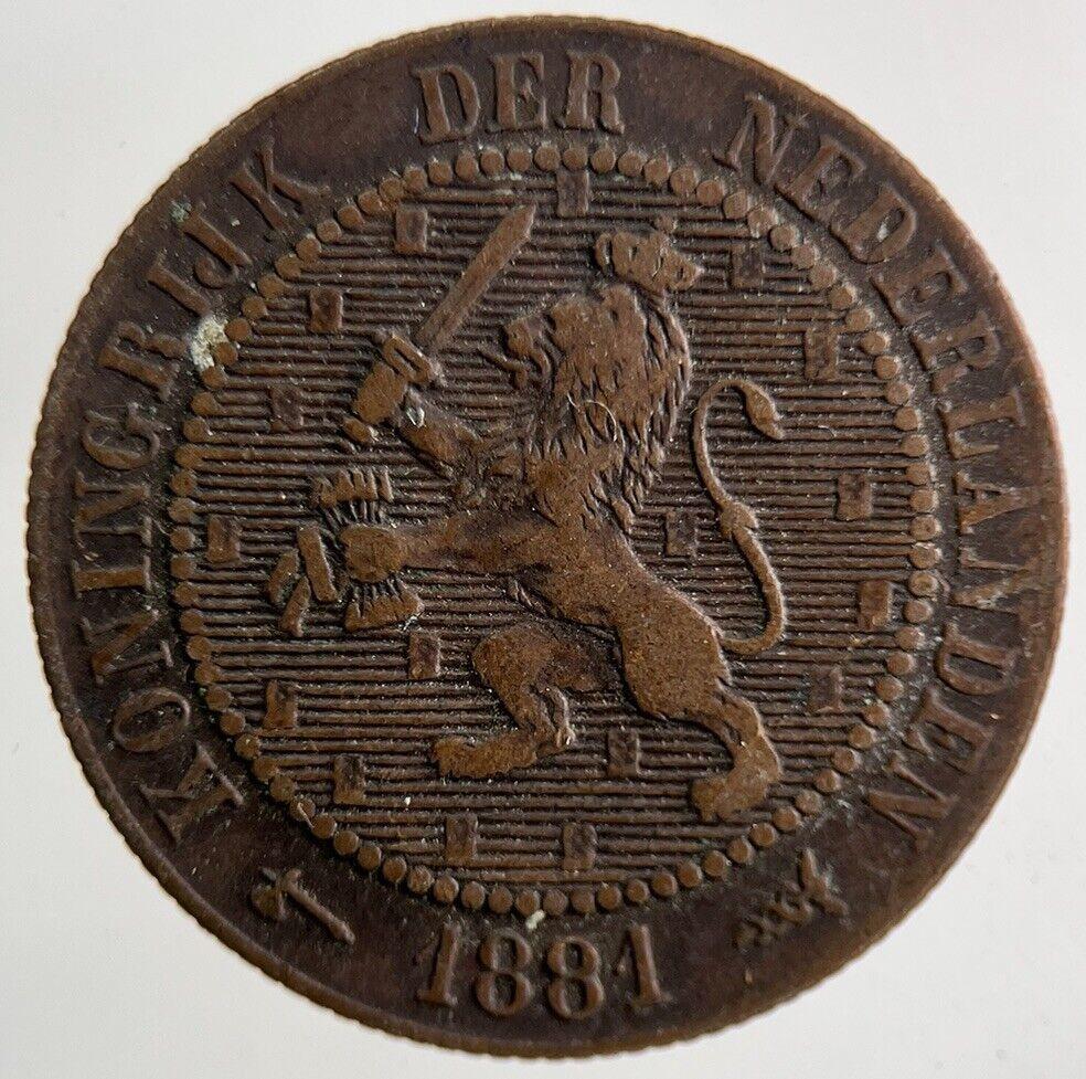 1881 Netherlands 2 1/2 Cent Coin | Fine Collectable Grade