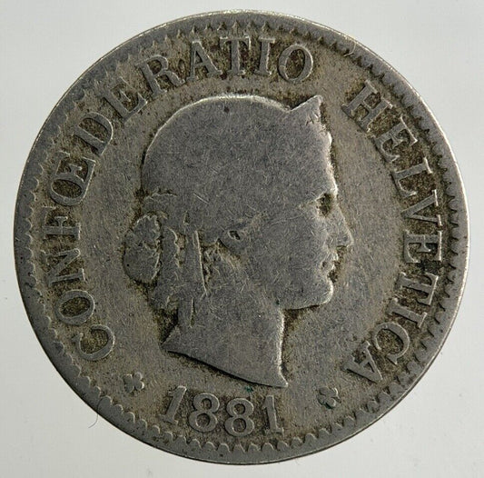1881 Switzerland Swiss 10 Rappen Coin | Collectable Grade