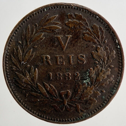 1882 Portugal V 5 Reis Coin | Fine Collectable Grade