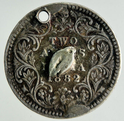 1882 India 2 Annas Silver Coin | Collectable Grade