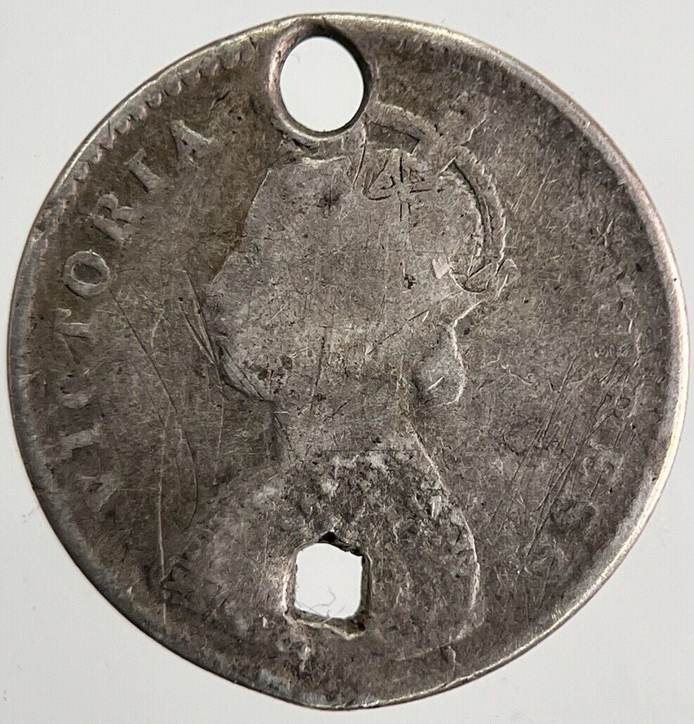 1882 India 2 Annas Silver Coin | Fair Grade | a8655