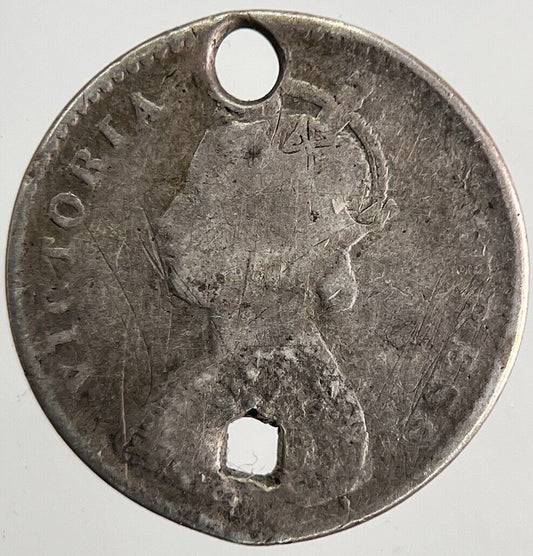 1882 India 2 Annas Silver Coin | Fair Grade | a8655