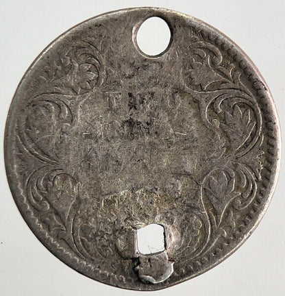 1882 India 2 Annas Silver Coin | Fair Grade | a8655
