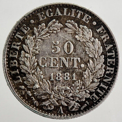 1881-A France 50 Cents Silver Coin | Very High Grade