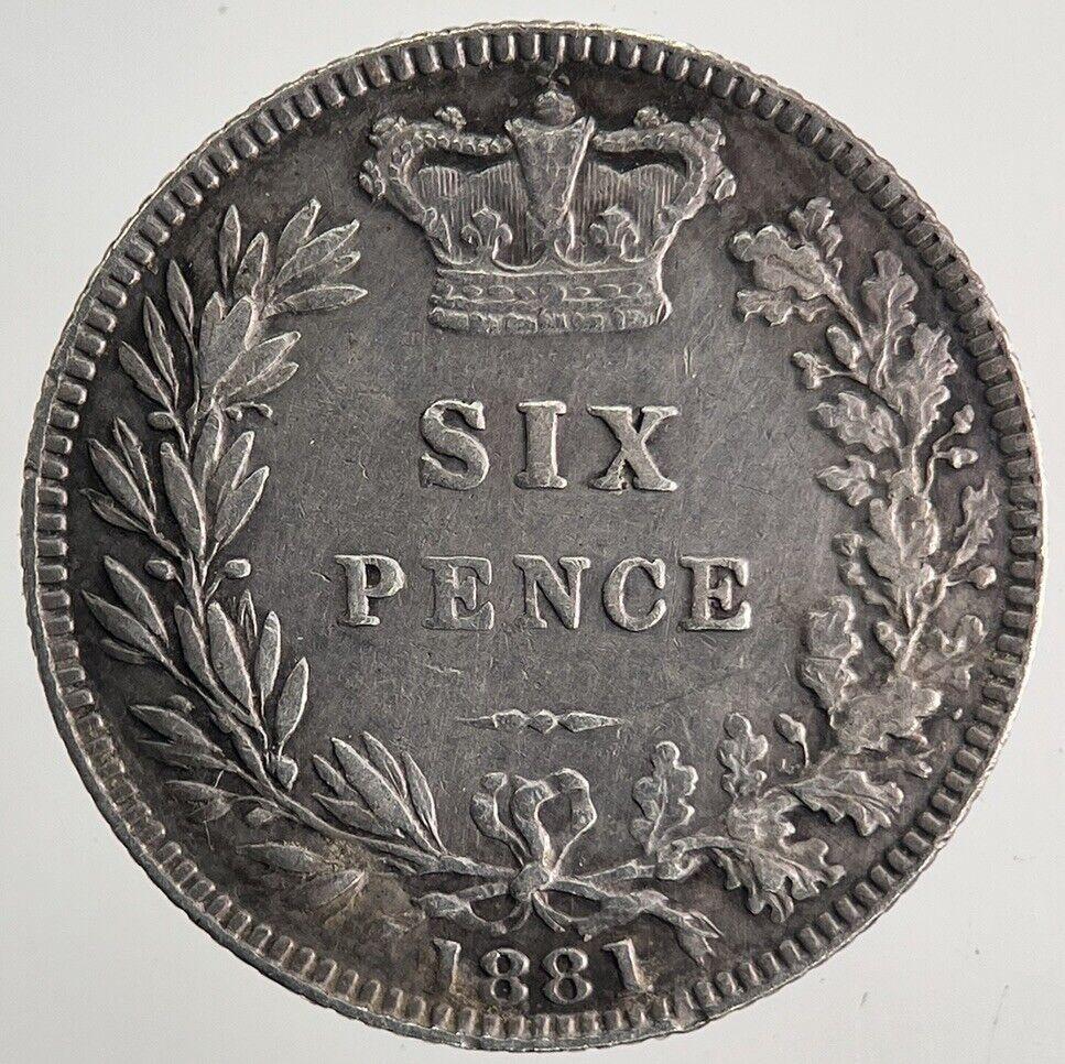 1881 Victoria Sixpence Silver Coin | Very High Grade | a9966