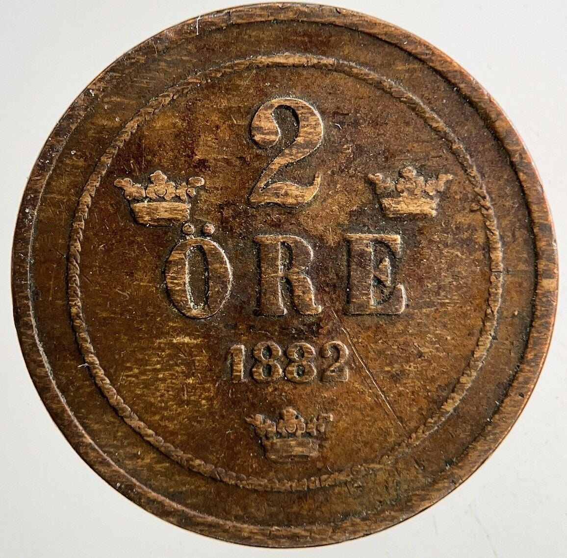 1882 Sweden 2 Ore Coin | Collectable Grade