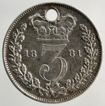 1881 Victoria Threepence Silver Coin | Very High Grade