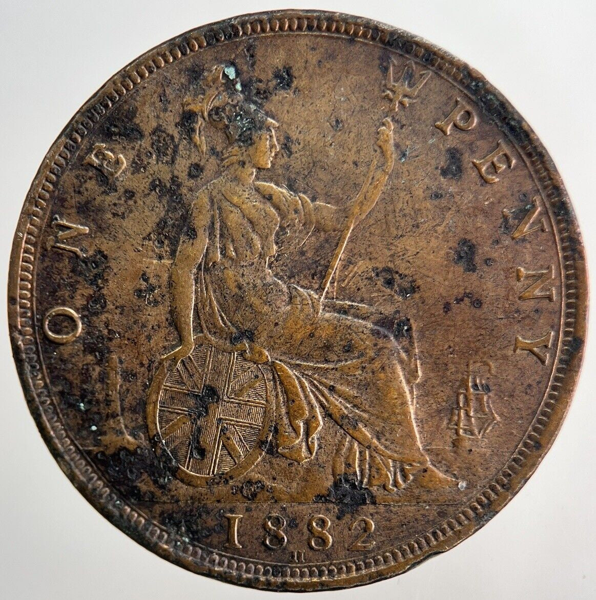 1882-H Victoria One Penny Coin | Fine Collectable Grade | a8313