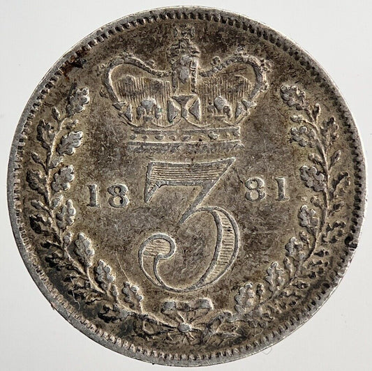 1881 Victoria Threepence Silver Coin | Very High Grade | a6769